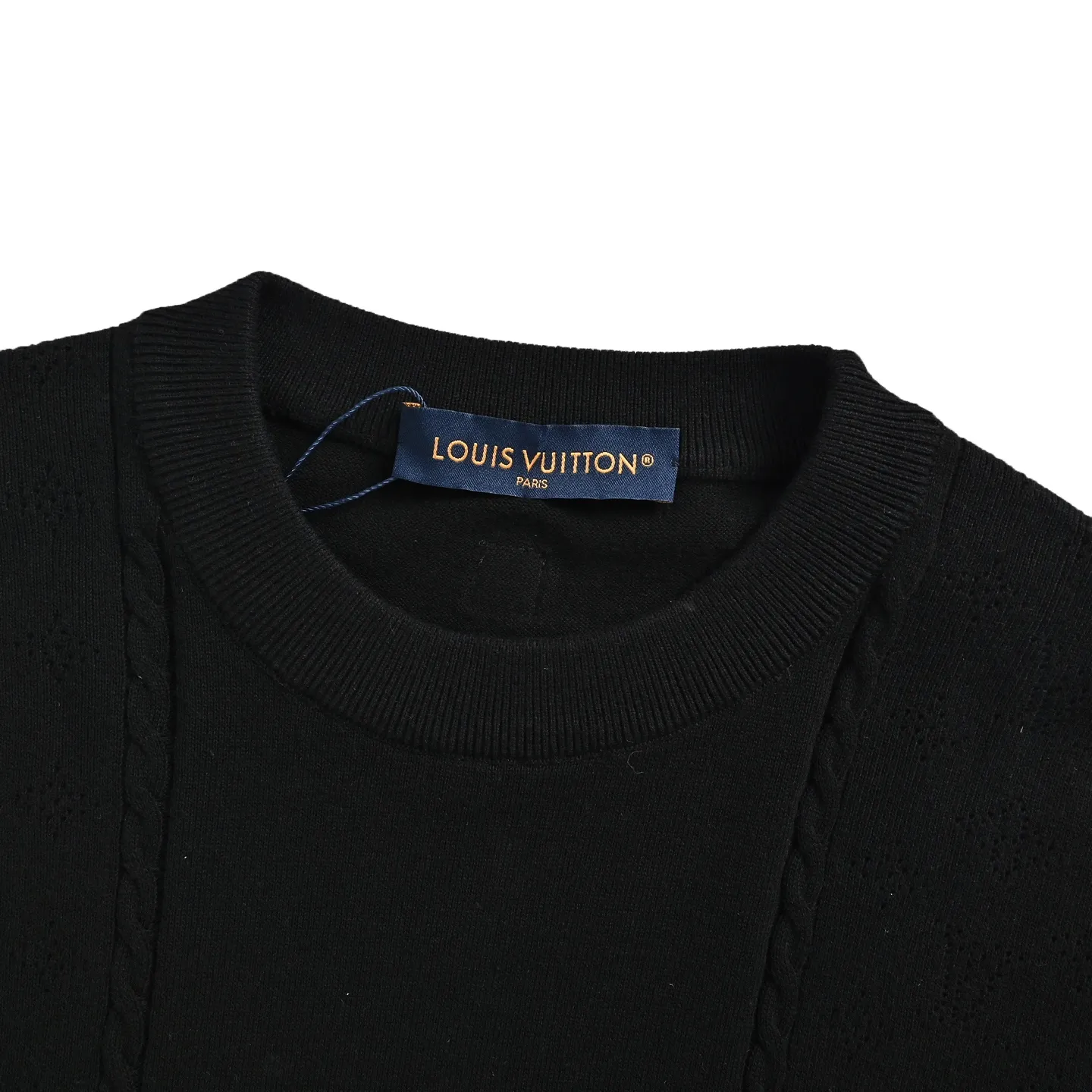 Louis Vuitton/Louis Vuitton hem three-flower jacquard mesh crew neck sweater